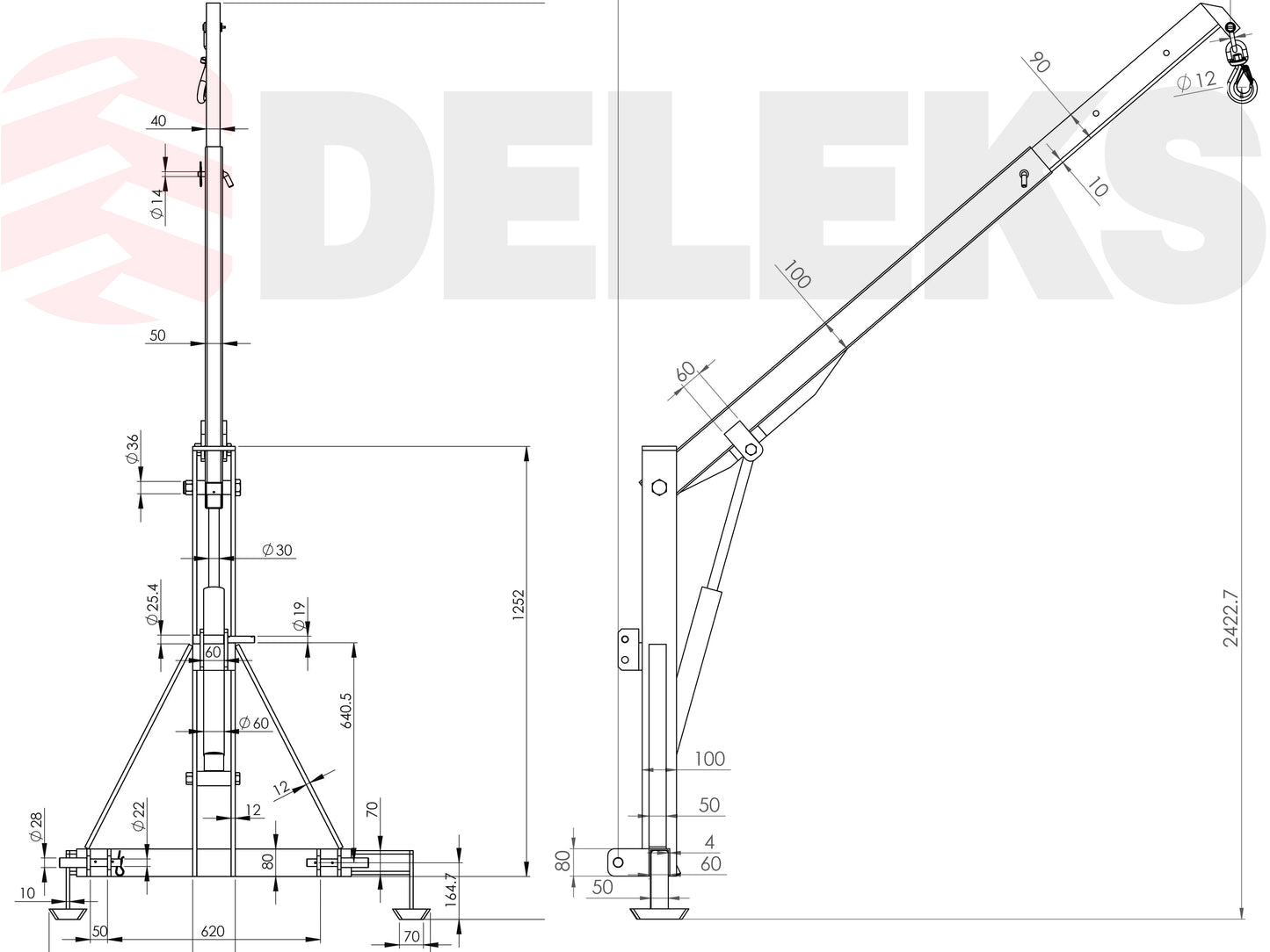 Deleks Hydraulic Cranes for Small and Compact Tractors