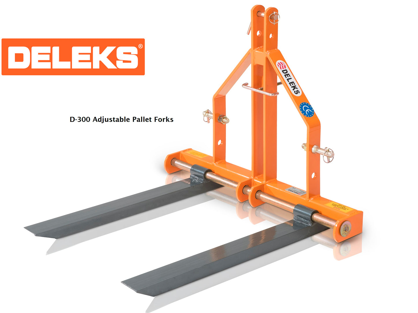 Deleks Adjustable Pallet Forks for Compact Tractors