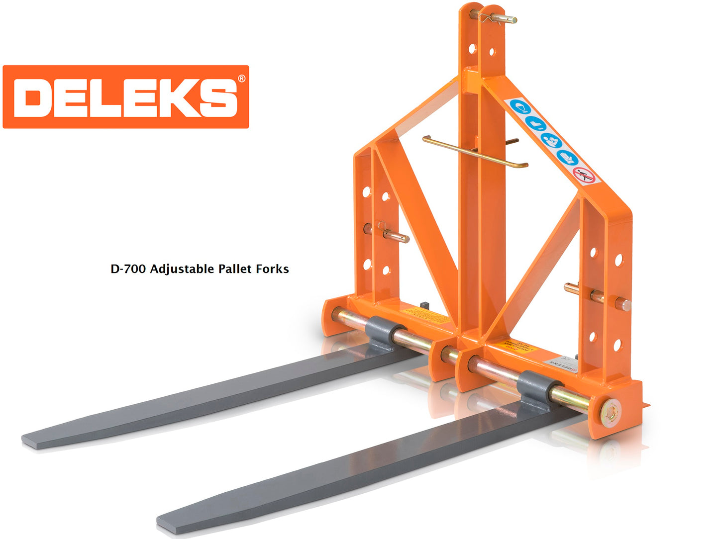 Deleks Adjustable Pallet Forks for Compact Tractors