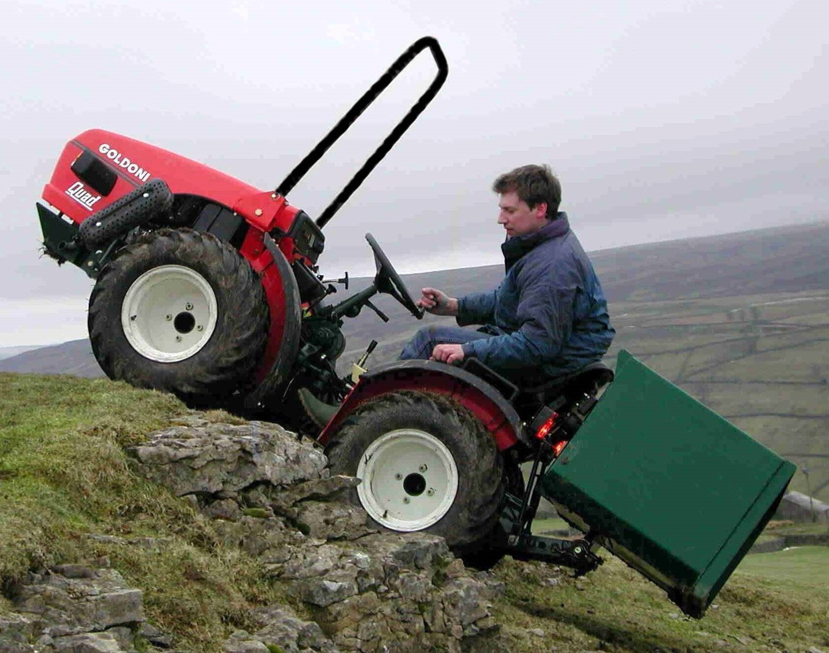 Goldoni Quad 20 Tractor working on steep land in the Yorkshire Dales