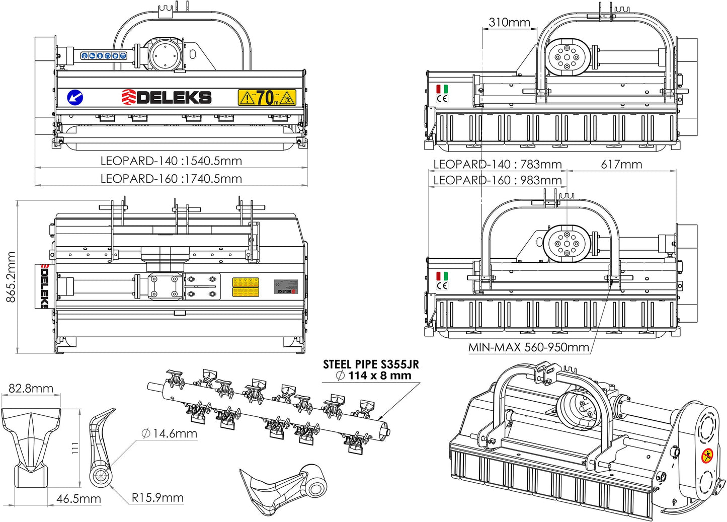 Deleks LEOPARD-SP-160 Sideshift Flail Mowers