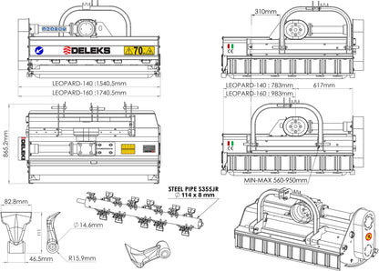 Deleks LEOPARD-SP-160 Sideshift Flail Mowers